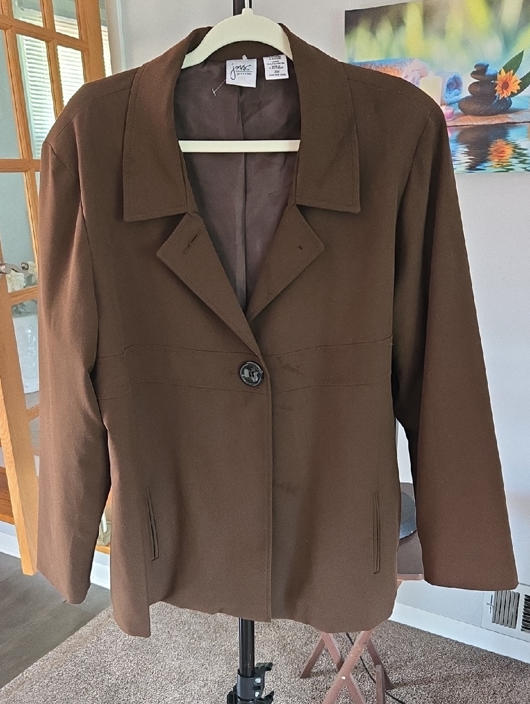 Jones New York Brown Single-Button Blazer Jacket Size 20w